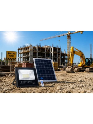 Kialed 200W Solar LED Projektör Güneş Enerjili Dış Mekan Aydınlatma Kumandalı IP67 Su Geçirmez Bahçe Sokak Şantiye Lambası