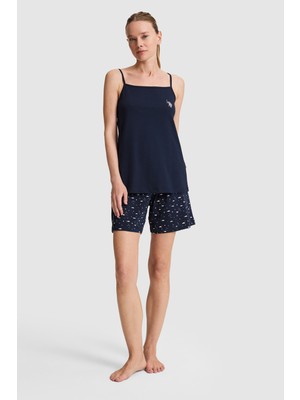 U.S. Polo Assn. Kadın Lacivert Pijama Takımı 50326523-VR033