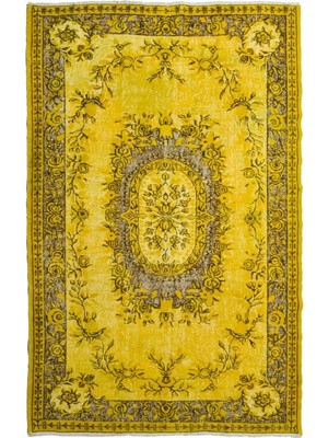 Kilim Co. Sarı Renk Kabartmalı Vintage Isparta Halısı 170X280 cm (4.76 M²)