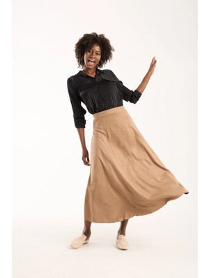 Gugus Kadın Uzun Süet Etek Kloş/mevlana Model 90 cm Tam Boy