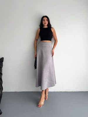 Gugus Kadın Uzun Süet Etek Kloş/mevlana Model 90 cm Tam Boy