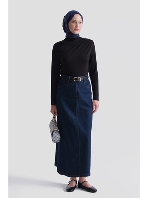 Armine Degaje Yaka Örme Rayon Bluz Siyah