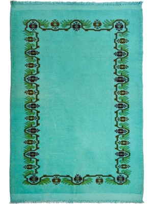 Kilim Co. Turkuaz Renk Vintage Türkmen Yörük Halısı 135X190 cm (2.57 M²)