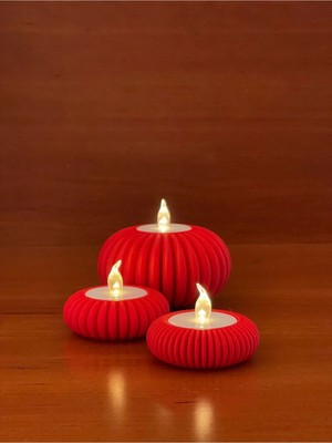 Lunera Accessories 3D 3’lü Bombeli Mumluk