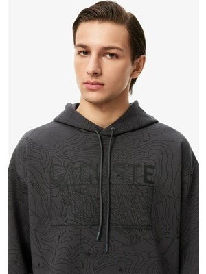 Lacoste Men's Oversize Fit Full Zip Hoodie Sweatshirt Erkek Ayarlanabilir Kapüşonlu Organik Pamuk Sweatshirt Siyah