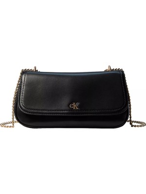 Calvin Klein Kadın Zincir Askı Deri Kumaş Siyah Omuz Çantası LV04F3172G-UB1