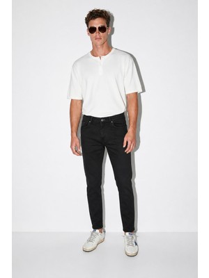 Vena Richard Slim Fit 5 Cep Parça Boya Pantolon-Siyah