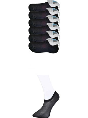 MiraLive Siyah Erkek Görünmez Çorap 6 Çift