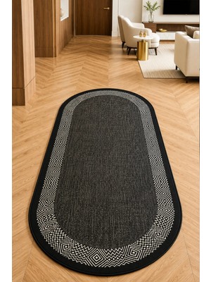 Chilai Home Connexion Oval Makinede Yıkanabilir Kaymaz Taban Leke Tutmaz Dijital Salon Halısı Mutfak Halısı ve Yolluk