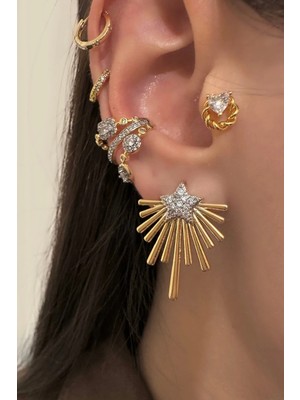 OkkoStore Çubuklu Yıldız 2'li Küpe