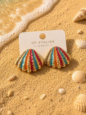Up Atelier Plaj Modası Renkli Deniz Kabuğu Model