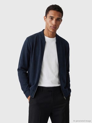 Lcw Vision Lacivert Dik Yaka Erkek Fermuarlı Sweatshirt