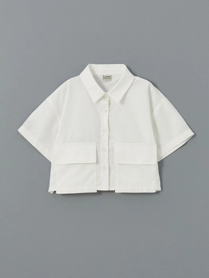 LC Waikiki Lcw Kids Beyaz Basic Kısa Kollu Kız Çocuk Crop Gömlek