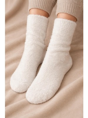 Bony Socks Unisex Kalın Soket Çorap Beyaz