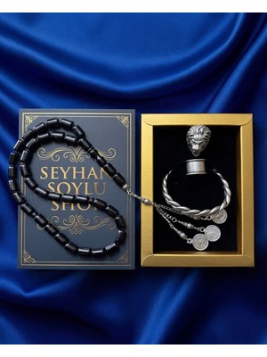 Seyhan Soylu Shop - Special Seri Kitap Kutulu Takı Seti ve Tesbih Kombini - Kolye Küpe Special Tasarım Bileklik Yüzük 5 Parça Otantik Hediyelik - Doğum Günü Yıl Dönümü Şık Hediye