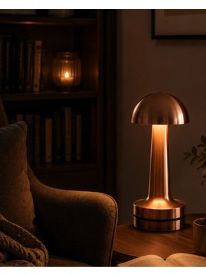 Nemere Dokunmatik Mantar Gece Lambası Bronz LED Masa Aydınlatması