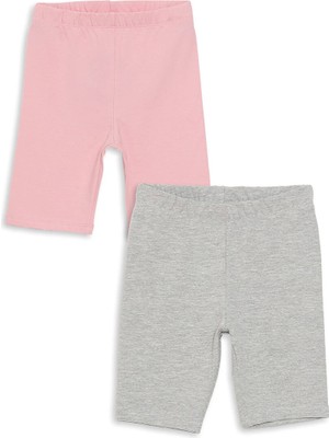 LC Waikiki Lcw Kids Pembe Beli Lastikli Basic Kız Bebek Kısa Tayt
