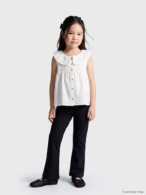 LC Waikiki Lcw Kids Siyah Ispanyol Paça Kız Çocuk Tayt Pantolon