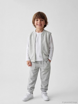 LC Waikiki Lcw Kids Gri Beli Lastikli Jogger Fit Erkek Çocuk Eşofman Altı