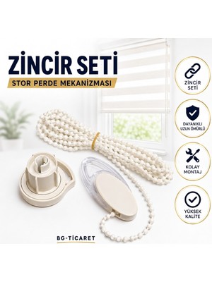 bgvibe Takmatik Stor Perde Mekanizması Zincir Takımı Set Zebra Perde Mekanizması