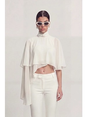 Holly Lolly Pelerin Model Bena Bluz Beyaz