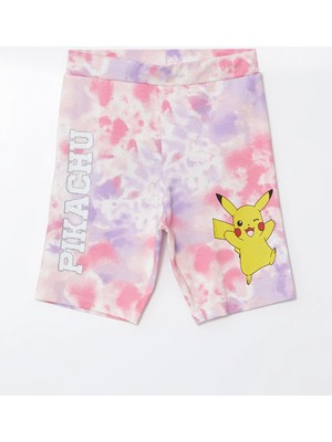 LC Waikiki Lcw Kids Pembe Beli Lastikli Pikachu Baskılı Kız Çocuk Tayt