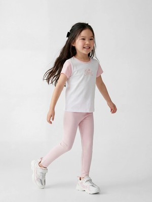 LC Waikiki Lcw Kids Pembe Beli Lastikli Kız Çocuk Tayt