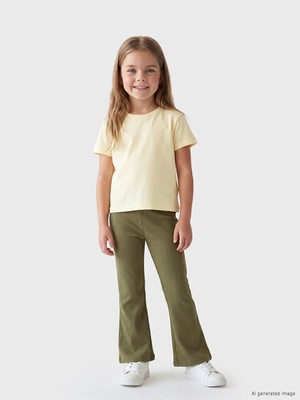 LC Waikiki Lcw Kids Haki Kız Çocuk Ispanyol Paça Tayt