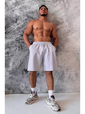 Vladivosto Diz Hizasında Unisex Oversize Baggy Kapri Şort