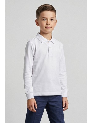 Kinderos Pamuklu Uzun Kollu Polo Yaka Okul Tişört - 26Y 2450