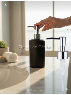 2 Adet Gri Sıvı Sabunluk Pompası Banyo Mutfk Uyumlu Yedekli Sabunluk Pompası