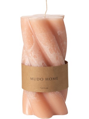 Mudo Home BURGULU SÜTUN MUM EKRU 7X15 CM