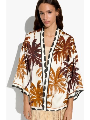 Parfois Kadın Dökümlü Desenli Kimono