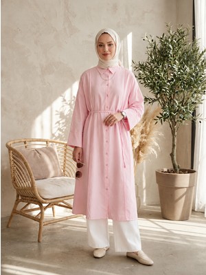 Miostil Ön Nevrür Detay  Uzun Tunik-Pembe