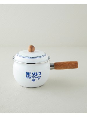 English Home Blue Horizon Emaye Sos Tenceresı 1,6l Beyaz