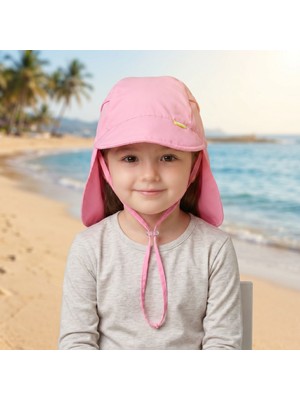 Benitto Kids Ense Korumalı Boyundan Bağlamalı Uv 50 Güneş Koruyucu Terletmeyen Bebek Çocuk Deniz Şapkası BNT7043