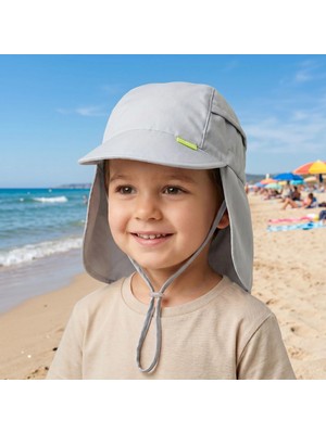 Benitto Kids Ense Korumalı Boyundan Bağlamalı Uv 50 Güneş Koruyucu Terletmeyen Bebek Çocuk Deniz Şapkası BNT7043