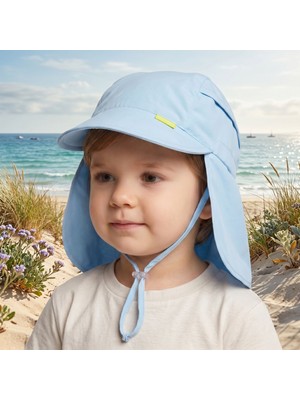 Benitto Kids Ense Korumalı Boyundan Bağlamalı Uv 50 Güneş Koruyucu Terletmeyen Bebek Çocuk Deniz Şapkası BNT7043