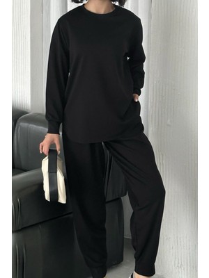 Ded Collection Kadın Bisiklet Yaka Modal Kumaş Şalvar Alt Üst Takım