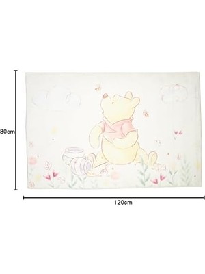 Gndz Store The Pooh Baby Lisanslı Karakter BASKILI%100 Polyester Halı, Çok Renkli, 80X120 cm