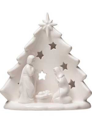 Gndz Store Co-Op U x 10,16 cm G x 13,24 cm Y Ağaç ve Kesimli, Beyaz Figürler ve Heykelcikler, Çoklu Seramik