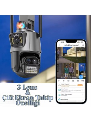 3 Lens Wi-Fi Güvenlik Kamerası