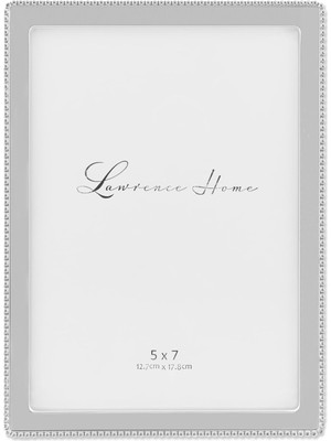 Gndz Store Frames Boncukların Hassas Dış Kenarlığına Sahip Metal Resim Çerçevesi, 13,7 x 17,7 Cm, Gümüş