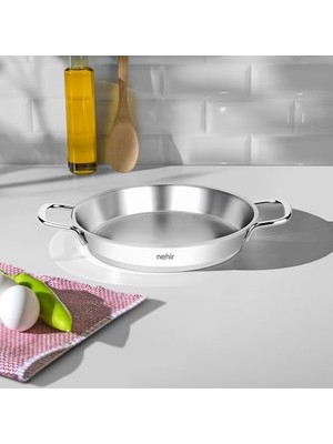 Gndz Store Nehir Silver Çelik Italyan Omlet Sahan 16 cm Kapaksız