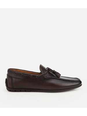 Hotiç 02AYH324900A480 ERKEK Deri Kahverengi Püskül Dikiş Detaylı Klasik Loafer
