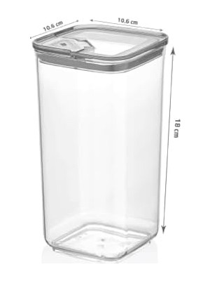 Gndz Store Pratik Kare Saklama Kabı, 3X1200 ml