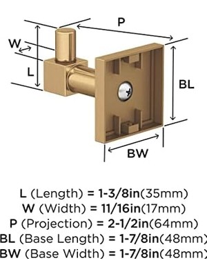 Gndz Store Banyo Bornoz Kancası, 48 mm Uzunluk, Şampanya Bronz, Tek Kanca
