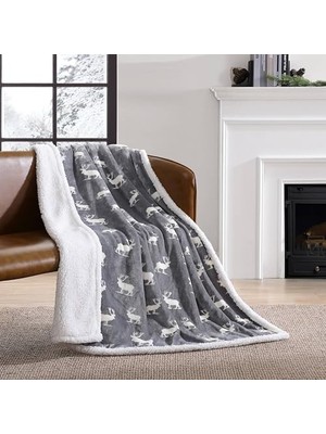 Gndz Store Bauer Örtü, Çift Taraflı Nevresim Takımı, Polar, Tüm Mevsimler Için Ev Dekorasyonu, Polyester, Geyik Gri