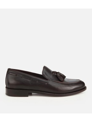 Hotiç 02AYH324880A480 ERKEK Deri Kahverengi Püskül Detaylı Klasik Loafer