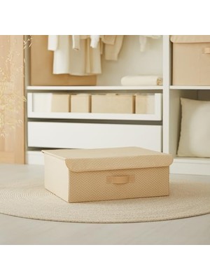 Gndz Store Bej Kapaklı Kutu 48 x 40 x 19 cm